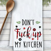 Plaid Holiday Floral Funny Tea Towels - Christmas Kitchen Towel Set - Don't Fuck Up My Kitchen
