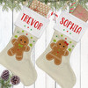 Personalized Christmas Stockings with Gingerbread Cookie Design - Monogrammed Stockings with Names - Matching Family Stockings for Toddlers and Kids