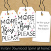Printable Halloween Favor Tags for Wine or Mini Alcohol Bottles - Instant Download Print at Home DIY Halloween Tags for Adult Halloween Party Favors - Modern Pink and Black Ghost Design: More Boos Please
