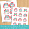 Mod Holiday Rainbow Personalized Gift Labels - Custom Christmas Gift Sticker Set - Pre-Printed To and From Holiday Gift Wrap Labels