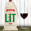 Lets Get Lit Christmas Wine Bags - Personalized Holiday Wine Gift Bags - Bulk Custom Bottle Gift Bags for Wine, Champagne and Spirits