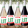 Custom Christmas Wine Labels - Personalized Funny Holiday Wine Bottle Stickers - Let's Get Lit