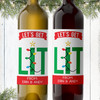 Custom Christmas Wine Labels - Personalized Funny Holiday Wine Bottle Stickers - Let's Get Lit