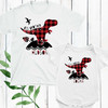 Buffalo Check Plaid Dinosaur Custom Big + Little Brother Shirts - Personalized Brother Shirts - Matching Sibling Shirt Set