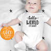 OMG Moments Newborn Baby Boy Wooden Milestone Photo Prop Cards - Funny Wood Round Baby Milestone Personalized Bodysuit