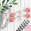 Pink Peony Floral Bridal Shower Decorations - Custom Water Bottle Labels for Garden Outdoor Backyard Bridal Shower - Personalized Bulk Water Bottle Stickers - Waterproof Labels - Pastel Watercolor Floral Bridal Shower Supplies