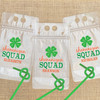 St. Patrick's Day Party Favors for Adults - Custom Irish Gifts - Personalized Wine Pouches - Adult Juice Pouch - Custom St. Patrick's Day Party Cups - Plastic Drink Bags with Names - Shenanigan Squad