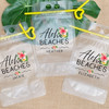 Aloha Beaches Tropical Floral Personalized Zip Top Drink Pouches for Hawaii Vacation - Hawaiian Bachelorette Party or Hawaii Birthday - Luau Theme Party Cups - Custom Tropical Party Supplies - Booze Bags with Names