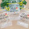Hola Beaches  Custom Drink Pouches - Mexico Vacation Gifts and Favors - Tropical Party Cups -Fiesta Birthday Personalized Drink Bags - Adult Juice Pouches - Booze Bags with Name for Mexico Party
