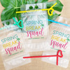 Spring Break Beach Drink Pouches - Palm  Tree Tropical Plastic Drink Bags with Names  - Custom Spring Break Squad Booze Bags - Spring Break 2022 Favors - Custom Adult Juice Pouches and Wine Drink Bags