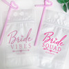 Bride Vibes Custom Drink Pouch - Bride Squad Custom Drink Pouches - Bachelorette Party Drinkware - Zip Top Plastic Drink Bags - Personalized Bridesmaid Cups - Bridal Shower Favors