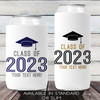 Graduation Can Coolers - Bulk Graduation Party Favors + Party Supplies - Custom Printed Can Coolers for College Graduation in School Colors - Personalized Can Cozy for Graduate - Custom Bulk Skinny Can Sleeves