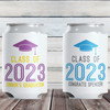Graduation Can Coolers - Bulk Graduation Party Favors + Party Supplies - Custom Printed Can Coolers for College Graduation in School Colors - Personalized Can Cozy for Graduate - Custom Bulk Skinny Can Sleeves