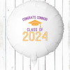 Graduation Congrats Balloon with Name - Class of 2024 Personalized Graduation Balloon  - Large Mylar Balloon for High School Graduate - Graduation Party Decorations - Balloon for College Graduate - Graduation Party Decor in School Colors - Yellow and Purple