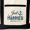 Just Married Nautical Beach Tote Bag