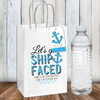 Let's Get Ship Faced Boat Party Gift Bags - Nautical Bachelorette Party Favor Bags - Personalized Gift Bags for Nautical Birthday Party - Boat Party Decorations + Paper Handle Bags