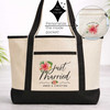 Tropical Floral Just Married Beach Tote