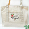 Tropical Floral Just Married Beach Tote