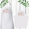 Boho Head Chef and Sous Chef Personalized Aprons - Custom Apron Set for Mommy + Me - Mom, Dad, Daughter and Son Monogrammed Aprons