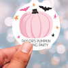 Pink Pumpkin Halloween Party Favor Labels - Custom Halloween Stickers - Waterproof Cup Stickers for Adult Halloween Party