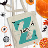 Halloween Monogram Tote Bag - Personalized Halloween Trick Or Treat Bag for Kids - Custom Trick or Treat Tote Bags for Children