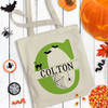 Halloween Monogram Tote Bag - Personalized Halloween Trick Or Treat Bag for Kids - Custom Trick or Treat Tote Bags for Children