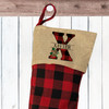 Plaid Pinecone Monogrammed Christmas Stocking