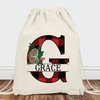 Plaid Pinecone Monogrammed Tote Bags