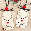 Red Nosed Reindeer Wood Stocking Tags - Personalized Stocking Tags for Kids - Matching Wooden Stocking Tags for Family