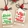 Retro Christmas Custom Wood Wine Tags (More Designs)