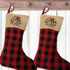 Personalized Plaid Christmas Stockings - Mr. and Mrs. established Year Stockings - Custom Stockings for Newlyweds - First Christmas Stockings - His and Hers Stockings