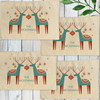 Boho Christmas Reindeer Placemats - Custom Rustic Christmas Placemat Set - Personalized Holiday Placemats - Bohemian Table Decor for Winter - Linen Placemats