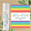 Lesbian Wedding Lip Balm Labels - Custom Lip Balm Stickers - Personalized Wedding Favor Lip Balm Tubes - Rainbow Heart Same Sex Wedding Favors - Mrs. & Mrs. Custom Gay Wedding Chapstick Labels