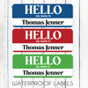 Retro Hello Name Tag Stickers - Custom School Name Labels - Waterproof Name Labels for Kids - Personalized Name Stickers for Boys