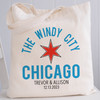 Custom Chicago Tote Bags - Personalized Canvas Totes for Chicago Trip or Event