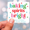 Baking Spirits Bright Custom Christmas Cookie Labels - Personalized Christmas Favor Labels for Holiday Baked Goods