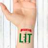 Let’s Get Lit Custom Christmas Tattoos - Temporary Christmas Tattoos for Adults - Holiday Bachelorette Party Favor Tattoos - Christmas Bar Crawl Favors