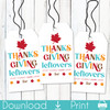 Cheerful Thanksgiving Leftovers Printable Tags (Instant Download)