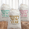 New Years Eve Custom Gift Bags - Happy New Year Hangover Kit Bags - Custom Hangover Recovery Kit Bags  for Adult NYE - Personalized New Years Eve Party Favors - Black and Gold Party Supplies and Decor