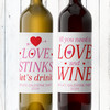 Just The Girls Valentine Wine Labels