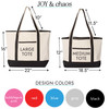 Custom Canvas Beach Tote Bags - Large Personalized Beach Bags | Joy & Chaos