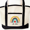 Mod Rainbow Teacher Beach Tote Bag