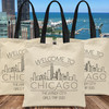 Welcome to Chicago Skyline Tote Bags