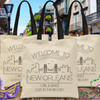 Welcome To New Orleans Skyline Tote Bags