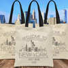 Welcome To New York Skyline Tote Bags