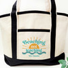 Retro Beaching Not Teaching Beach Tote Bag