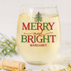 Merry & Bright Wine Glass