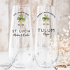 Palm Tree Destination Champagne Flute