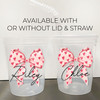 Heart Bow 16oz Clear Cups