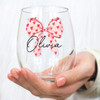Heart Bow Wine Glass